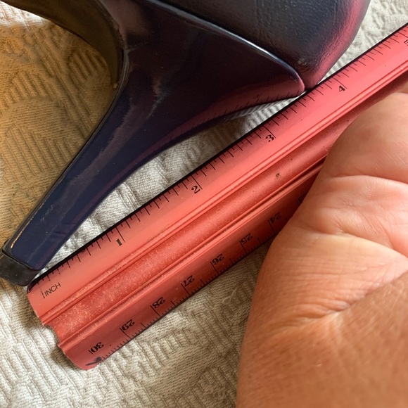 Lifestride navy leather sandal heels size 11W - Picture 3 of 6